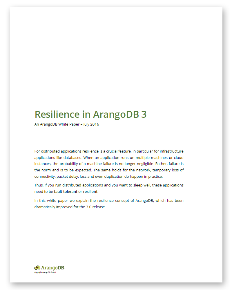 Resilience in ArangoDB 3
